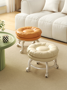 万向轮小凳子门口换鞋凳滑轮矮凳家用宝宝学步椅圆凳美缝轮滑椅子