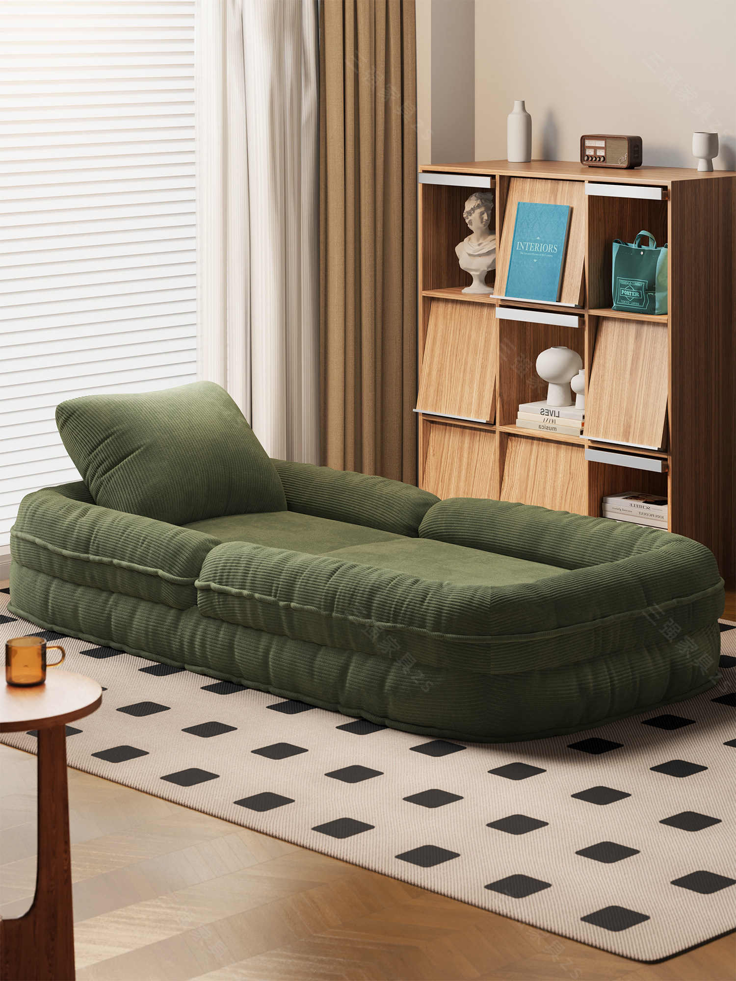 懒人沙发可躺可睡人类狗窝可折叠沙发床两用卧室小沙发榻榻米躺椅