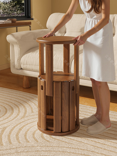 实木凳子家用叠叠凳收纳凳子可叠放叠叠乐圆凳来客备用凳餐桌板凳