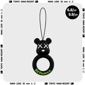 潮牌暴力熊手机挂绳硅胶指环圈短款 手机壳挂件挂饰u盘防丢小绳子