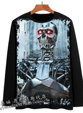 施瓦辛格阿诺 终结者 周边长袖T恤衣服装体恤黑色款 来图定制