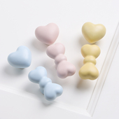 轻奢派爱心蝴蝶结儿童衣柜拉手彩色陶瓷可爱柜门抽屉橱柜卡通把手