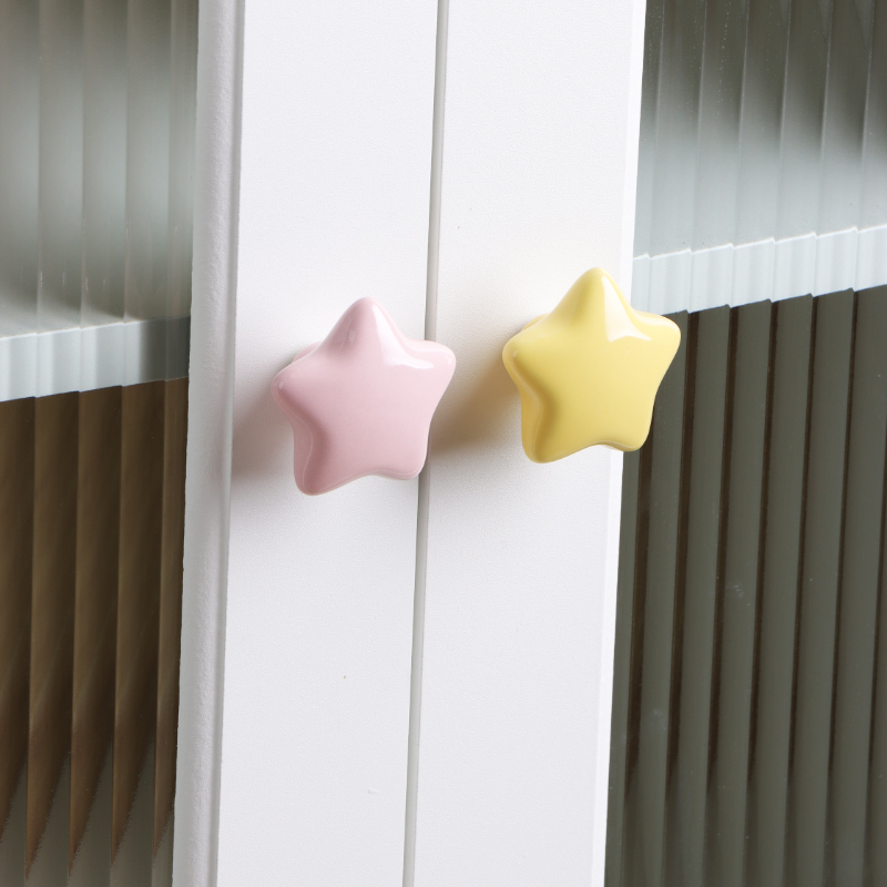 新款可爱星星儿童房衣柜拉手现代简约柜子柜门抽屉床头柜把手大全