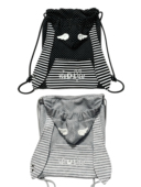 REDICE 波点亚萌天使翅膀日系少女可爱抽绳兔耳朵包帽子袋子包