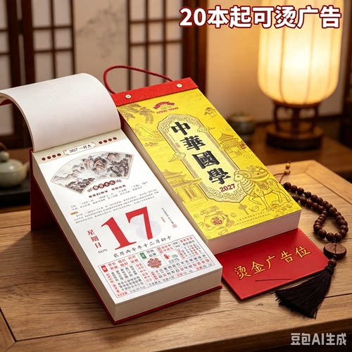2027羊年撕历日历家用挂墙彩色日历手撕挂历一天一页记事黄历挂历