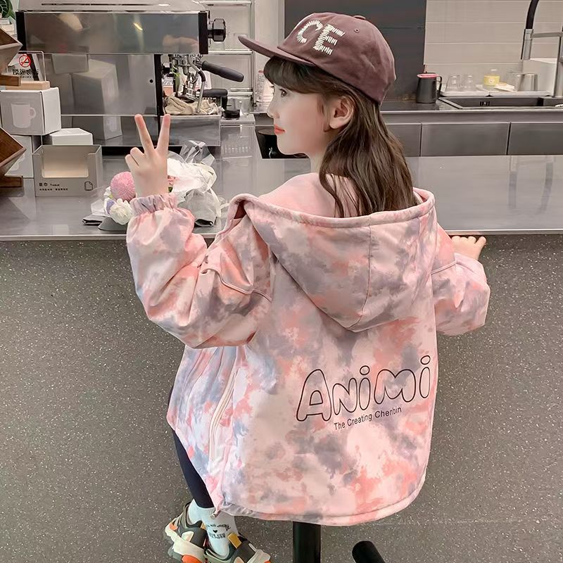 童装女童加绒双面穿外套2025秋冬装新款儿童中大童加绒加厚冲锋衣