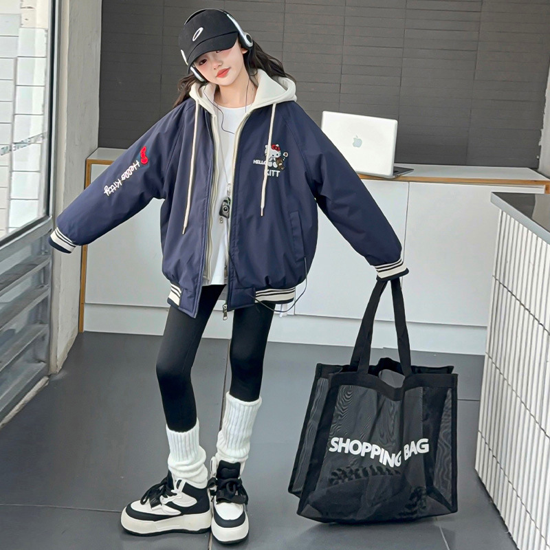 童装女童外套2025秋冬装新款儿童韩版加厚上衣中大童户外运动棉服