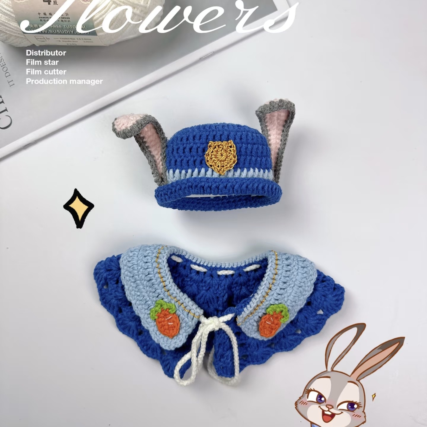 手工编织diy材料包毛线钩针可爱小兔子帽子围巾自制生日礼物送礼