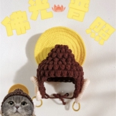 宠物帽子猫咪头套可爱小猫头饰小型犬狗狗佛光普照花朵头饰兔耳朵