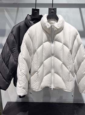 实体~FXB潮牌短款泡芙羽绒服男女情侣立领加厚保暖白鸭绒宽松外套