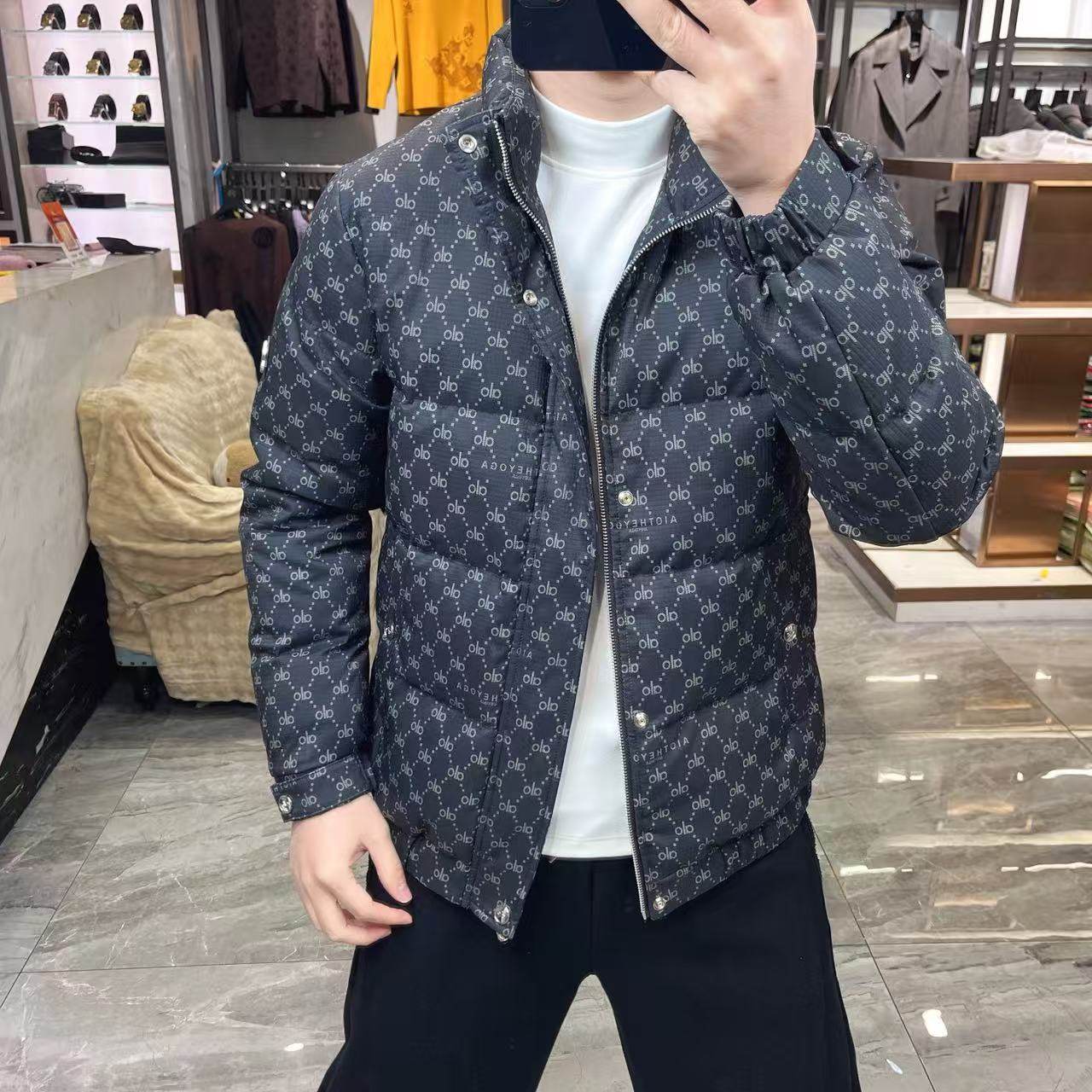 潮牌立领加厚保暖羽绒服男