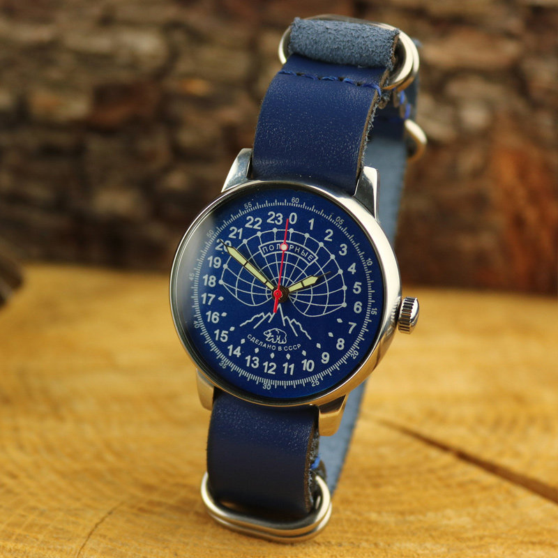 苏联军表rocket 火箭极地机械表大表盘24小时显示手表复古
