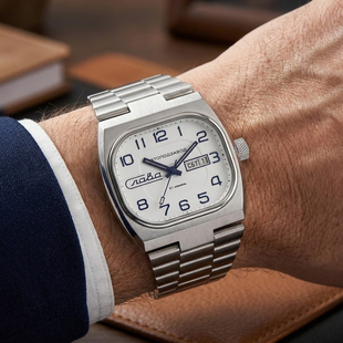 双日历自动机械防划商务SLAVE荣耀 进口复古方形手表泰坦方表男士