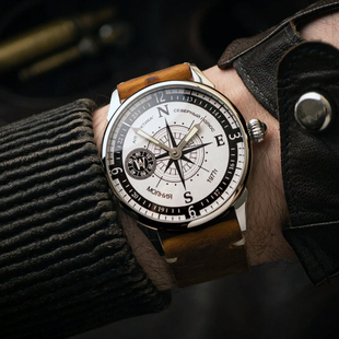 苏联手表库存男手动机械玻璃透底大表盘北极系列牛皮夜光欧美老表