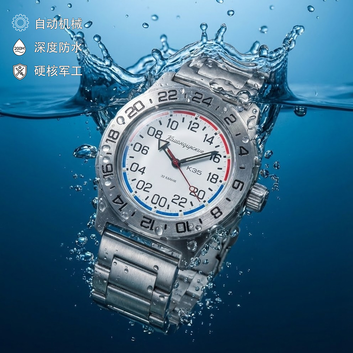 24小时军表防震防水自动机械男