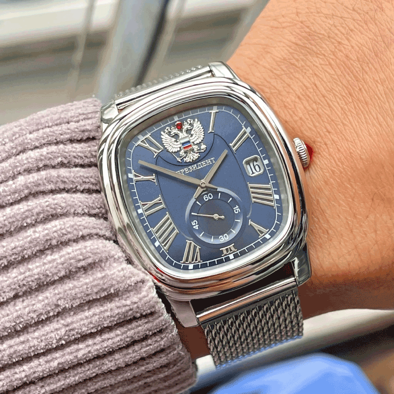 俄罗斯男女表双头鹰总统表石英小表盘镀金红宝石皮带大气商务休闲