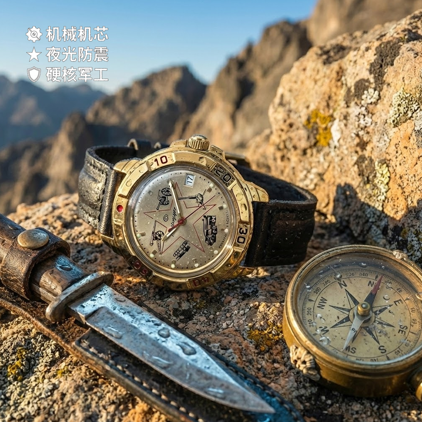 指挥官陆军机械军表男士腕表进口