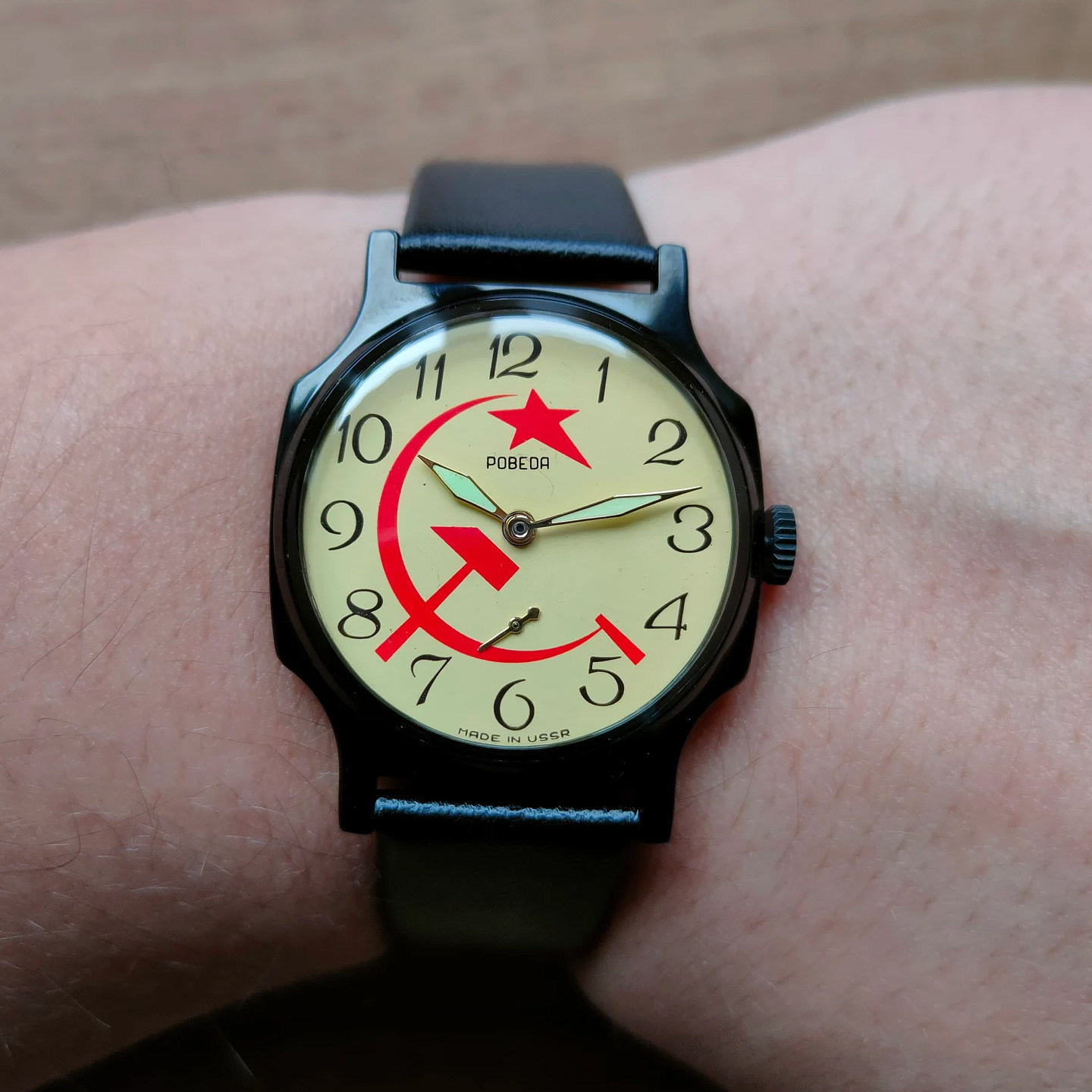 全新苏联库存手表老表男小表盘机械复古休闲耐用镰刀斧头五星耐用