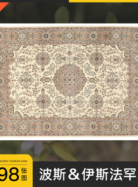 波斯地毯Isfahan欧式美式客厅房间茶几地垫su室内装饰3d贴图素材