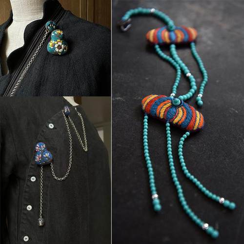 中国风压襟刺绣材料包原创设计手工DIY古风非遗自绣礼物绣花套件