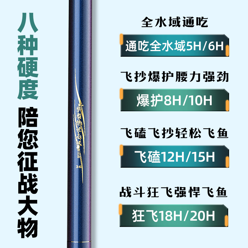 超轻超硬黑坑专用鱼竿8h10h12h15h20h暴力飞磕鱼竿碳素飞抄竿手竿