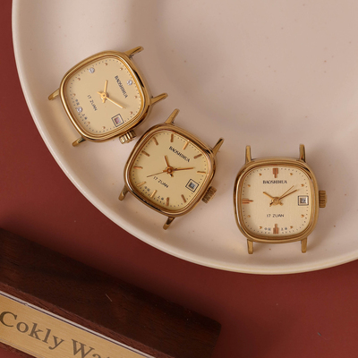 宝石花国货上海小巧手动机械表金色日历复古怀旧文艺轻奢学生女表