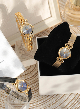 vintage上海产复古镀金小表手链手动机械考试计时圆形女表90年代