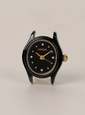 海达牌国产精品复古小巧小众个性黑色椭圆形表女士手动机械表女款