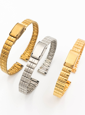 90年代老式手表表带金色银色古铜色钢带表带挂扣10毫米mm