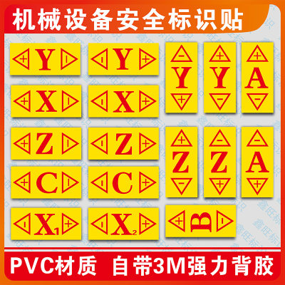 数控机床转动方向标识贴PVC材质