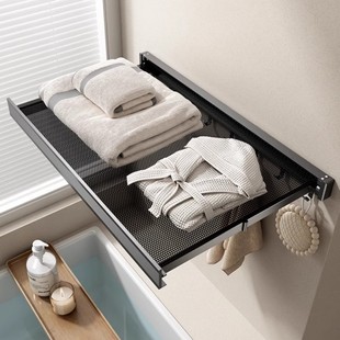 隐形折叠晾衣架伸缩晾晒网阳台晒鞋袜子免打孔