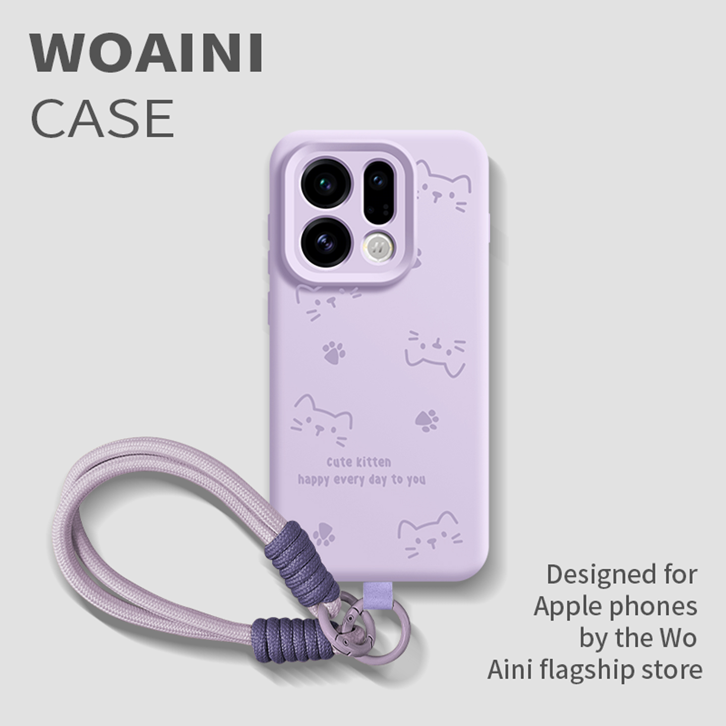 可爱线条猫咪适用oppofind手机壳