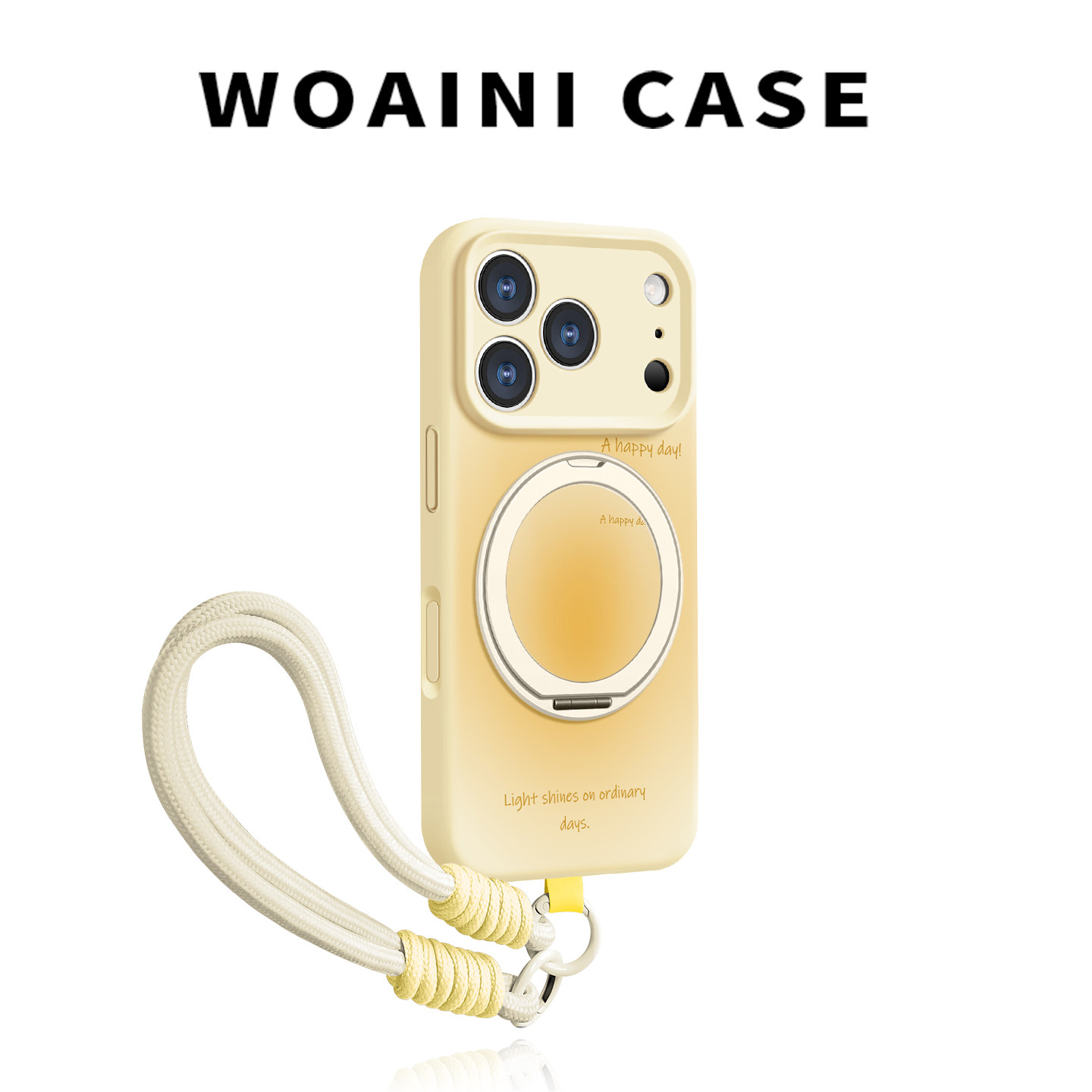 沃艾尼适用苹果17Promax手机壳简约高级iPhone16全包17pro旋转支架15高级感14硅胶13/12挂绳11男女16plus晕染 - 实物图