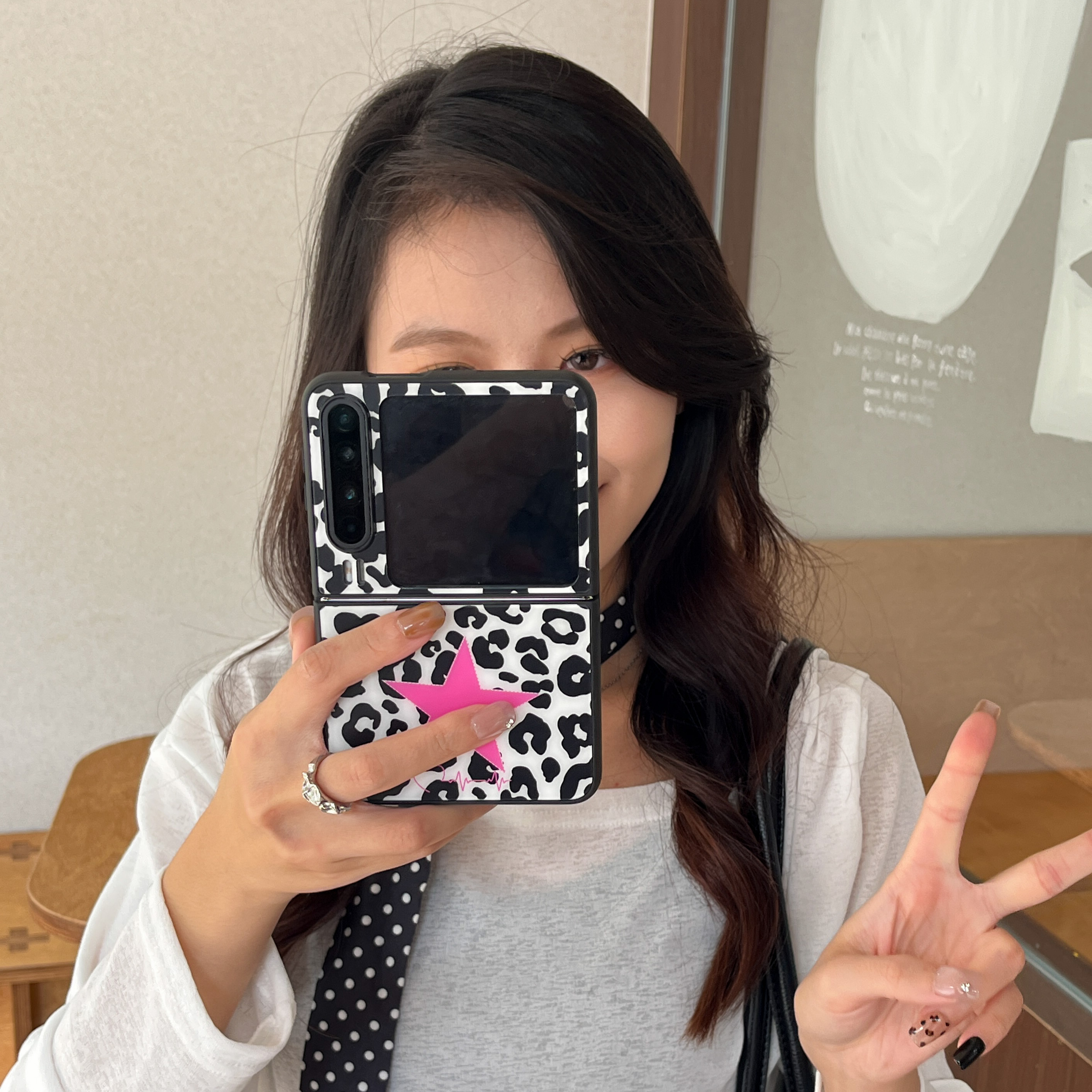 泡芙岛小众设计时尚个性豹纹爱心适用于华为purax/典藏版阔折叠轻薄磨砂一体磁吸手机壳