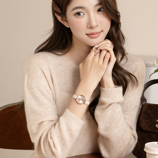 聚利时手表女2025新款 学生初高中小众轻奢高级感防水女士石英手表