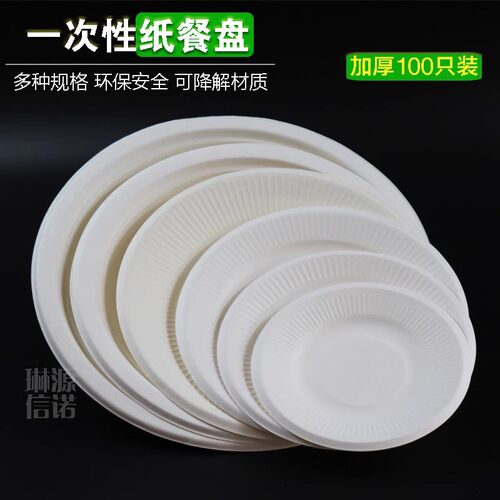 可降解环保烧烤快餐100个纸盘子