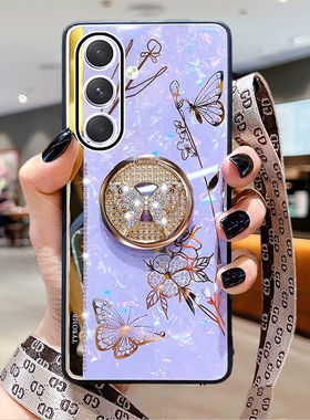 适用于三星A56手机壳A55镶钻支架GalaxyA35硬壳A53防摔套A36奢华女款高级感A25挂绳A34全包A16高端A54创意A72
