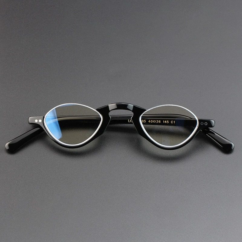 个性倒三角眼睛框男女款可近视眼镜框小框透明上半框小脸眼镜1095