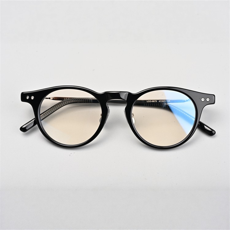 逆R铰链505眼镜近视眼镜框男配超轻变色蓝光框架复古圆框大脸6672