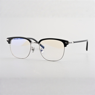 王鹤棣眉毛框镜架复古半框眼镜架配近视变色镜片男大脸黑框潮6616