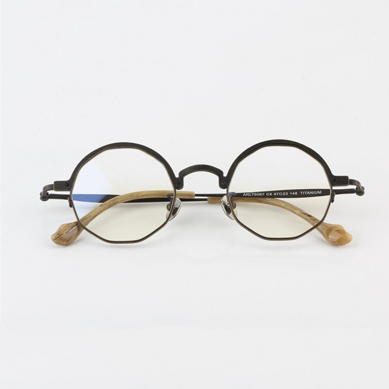 男女通用全框是纯钛复古手作圆框