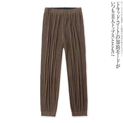 高腰时尚宽松百褶夏季长裤