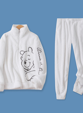 套装分开出售冬季新款外贸女装卡通刺绣长袖绒衫+松紧腰长裤15440