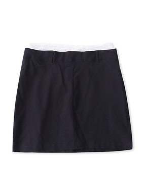 大码半身裙夏新款外贸女装时尚百搭蕾丝拼接松紧腰显瘦短裙18270