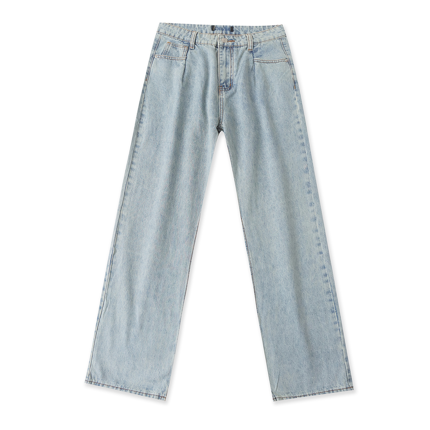 水洗牛仔裤秋季新款外贸女装时尚百搭高腰线多口袋显瘦长裤19136