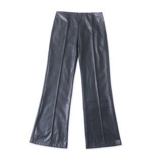 外贸女装 新款 百搭时尚 修身 19272 PU立褶皮裤 自然腰侧拉链长裤 春季