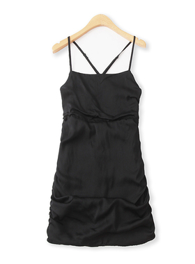 吊带裙夏季新款外贸女装性感百搭显瘦镂空露背褶皱包臀短裙15366