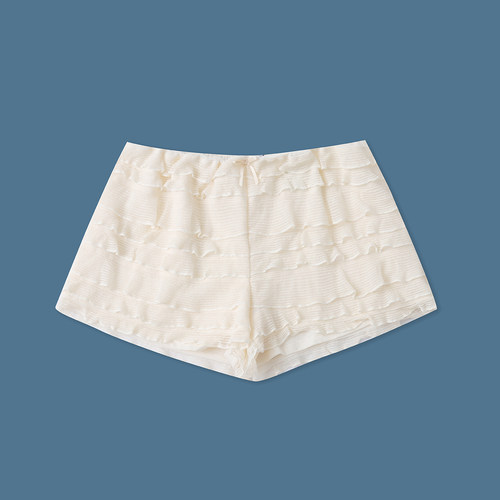 多层蕾丝花边短裤夏新款外贸女装时尚百搭松紧腰显瘦打底裤18348