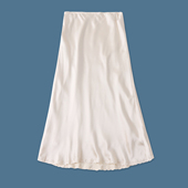 时尚 外贸女装 百搭松紧腰显瘦A长裙18491 新款 缎面仿真丝半身裙夏季