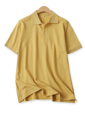 棉T恤夏季新款外贸男装百搭纯色翻领套头宽松短袖休闲POLO衫16486